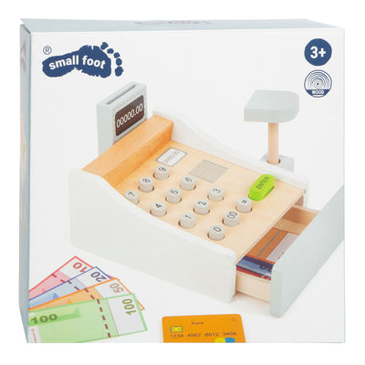 Kleine Fußspielzeugkasse mit kleinem Fuß mit Accessoires, 15dlg.