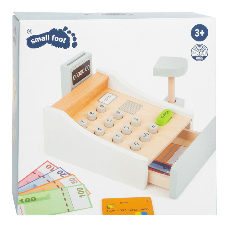 Kleine Fußspielzeugkasse mit kleinem Fuß mit Accessoires, 15dlg.