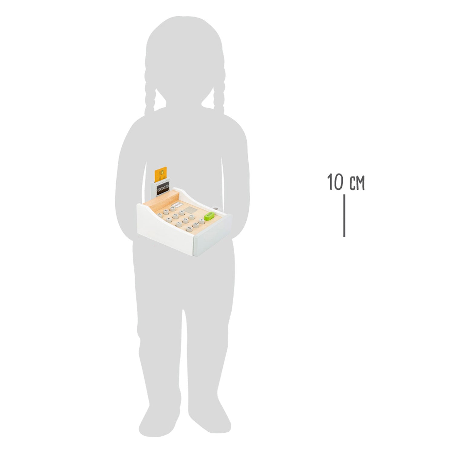 Kleine Fußspielzeugkasse mit kleinem Fuß mit Accessoires, 15dlg.