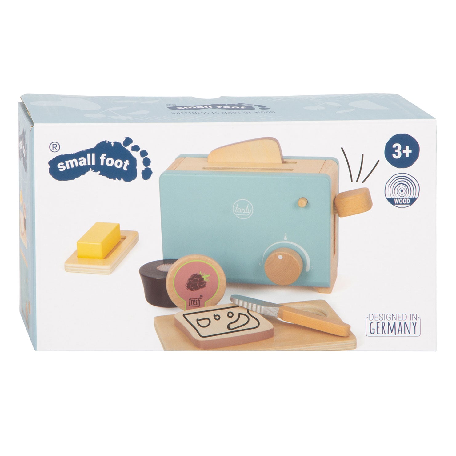 Kleiner Fußholz Toaster Set
