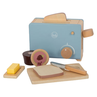 Kleiner Fußholz Toaster Set