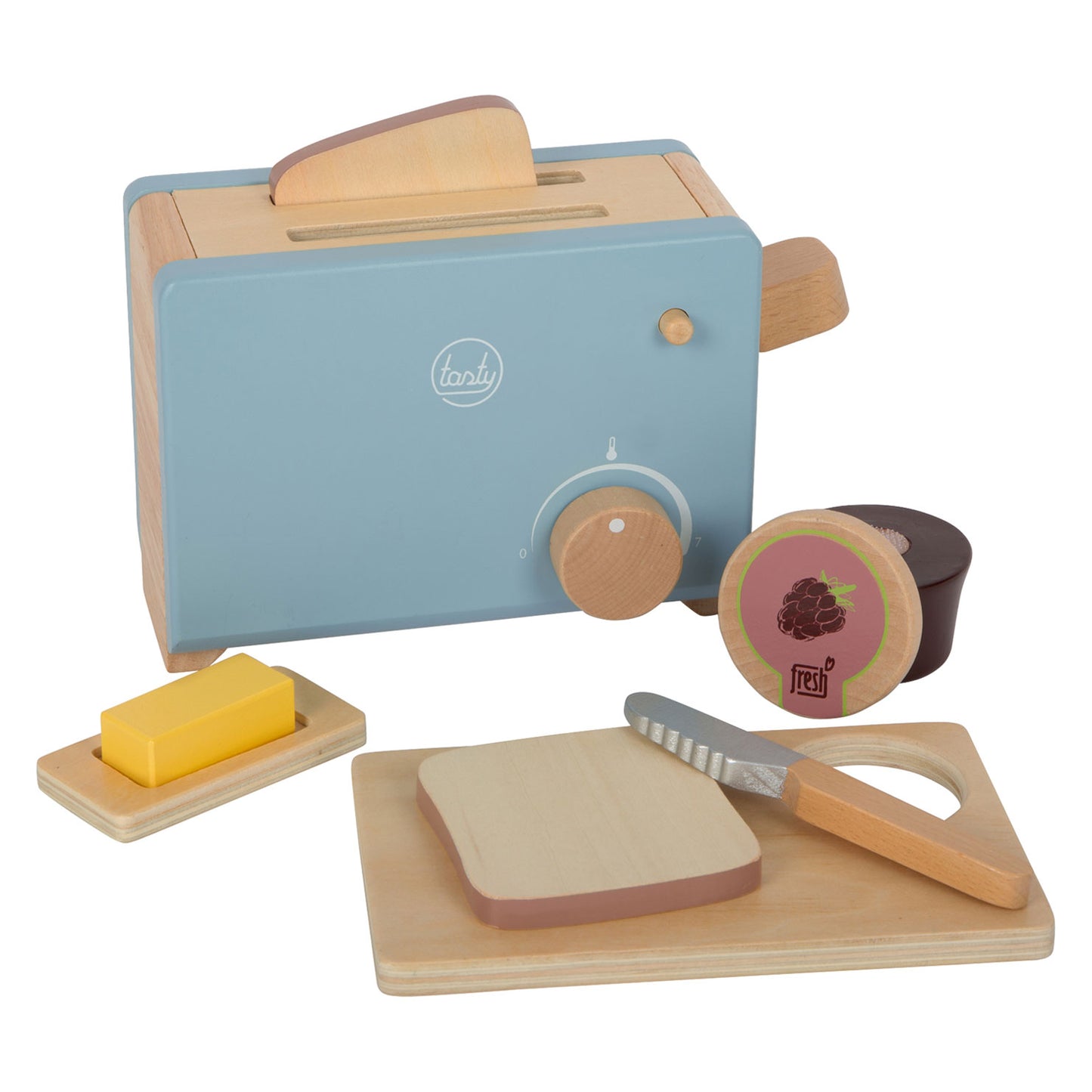 Kleiner Fußholz Toaster Set