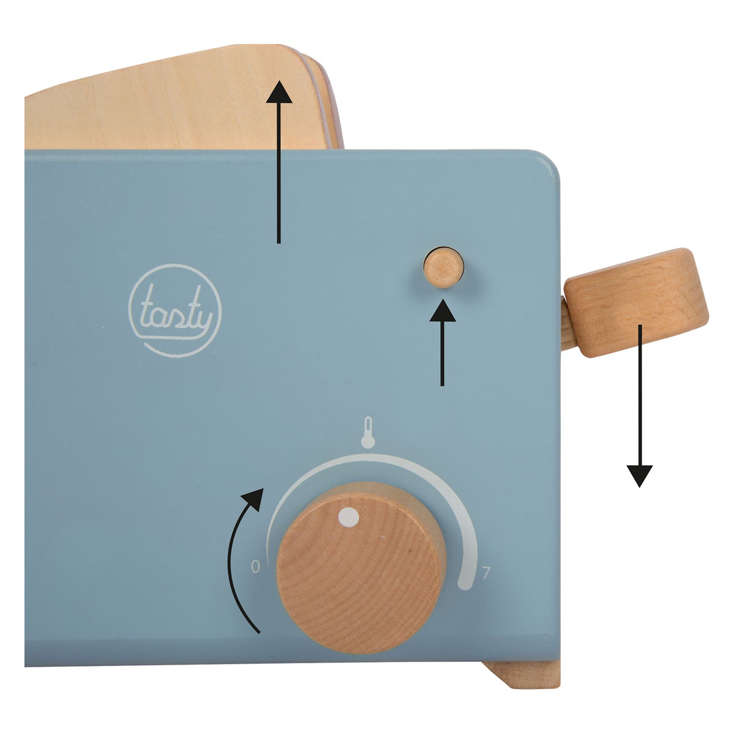 Kleiner Fußholz Toaster Set