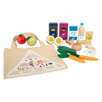 Kleine Fußholz -Playetts vegetarisches Essen, 17dlg.
