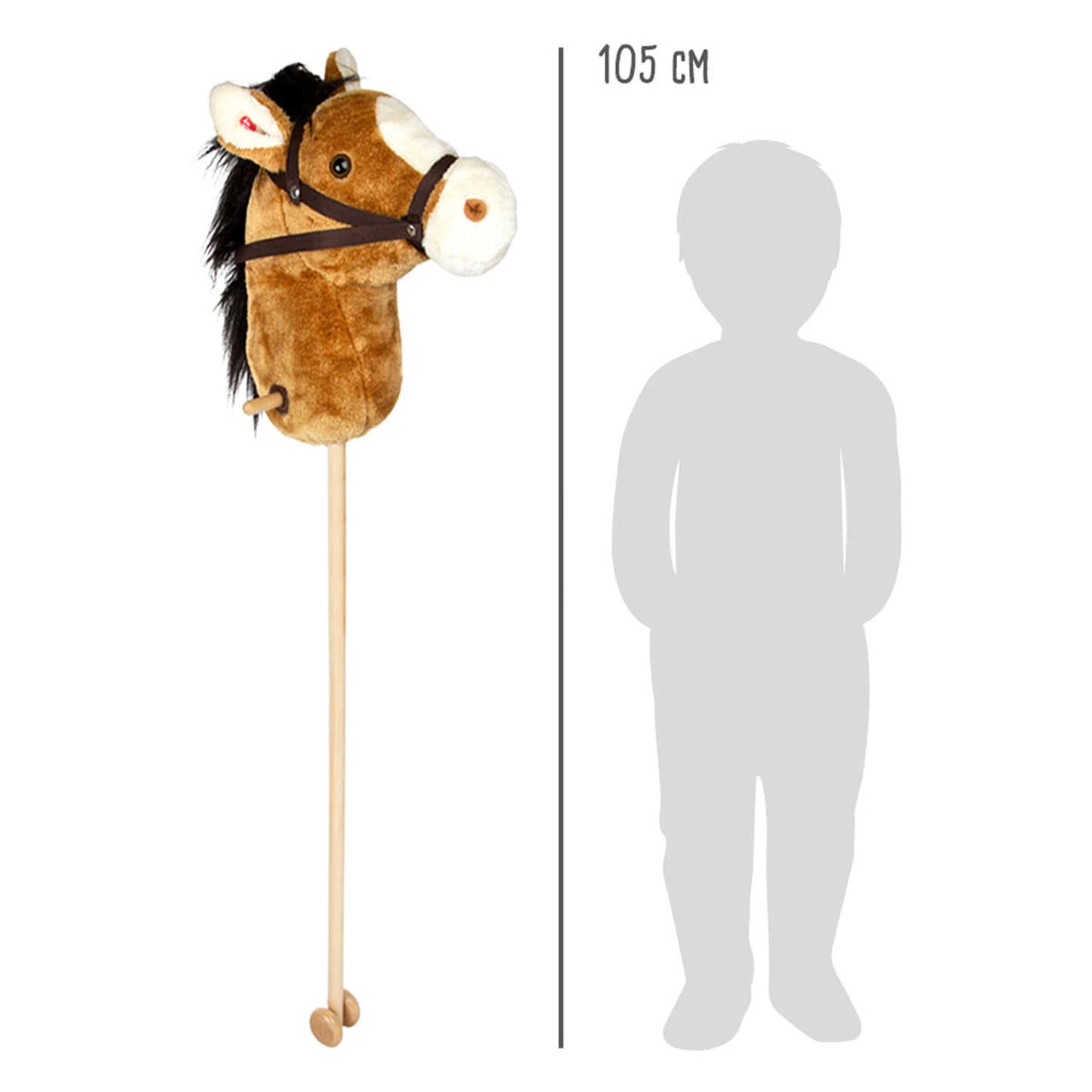 Kleiner Fuß Holz Hobby Pferd Nico, 88 cm
