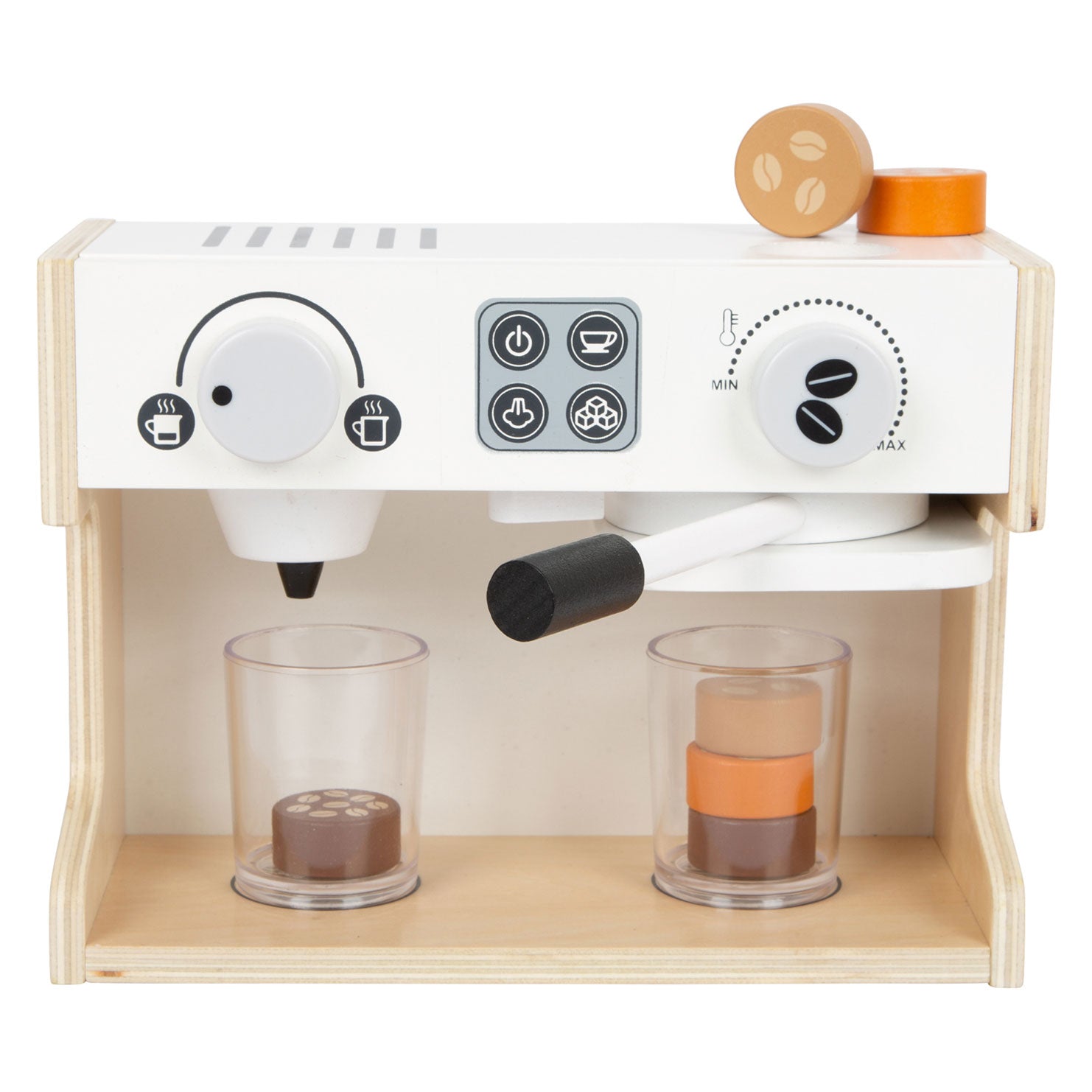 Kleiner Fußholzbistro -Kaffeemaschine, 9dlg.