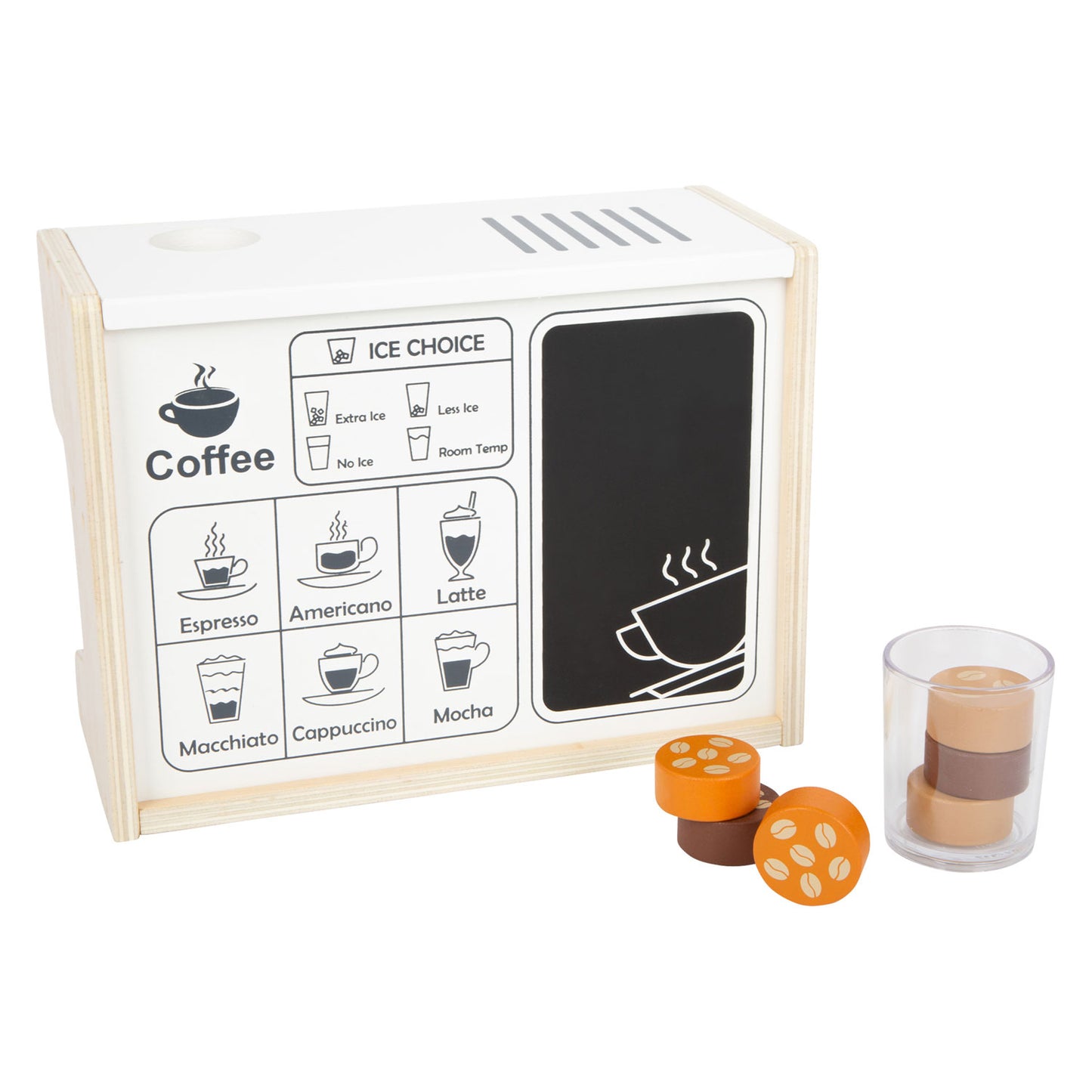 Kleiner Fußholzbistro -Kaffeemaschine, 9dlg.