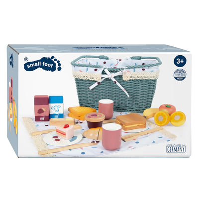 Kleine Fußpicknick -Set mit hölzernen Spielen lecker, 26dlg.