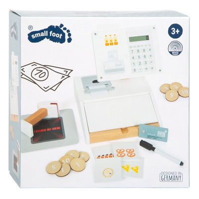 Kleine Fußspielzeugkasse mit kleinem Fuß mit Scanner, 15dlg.