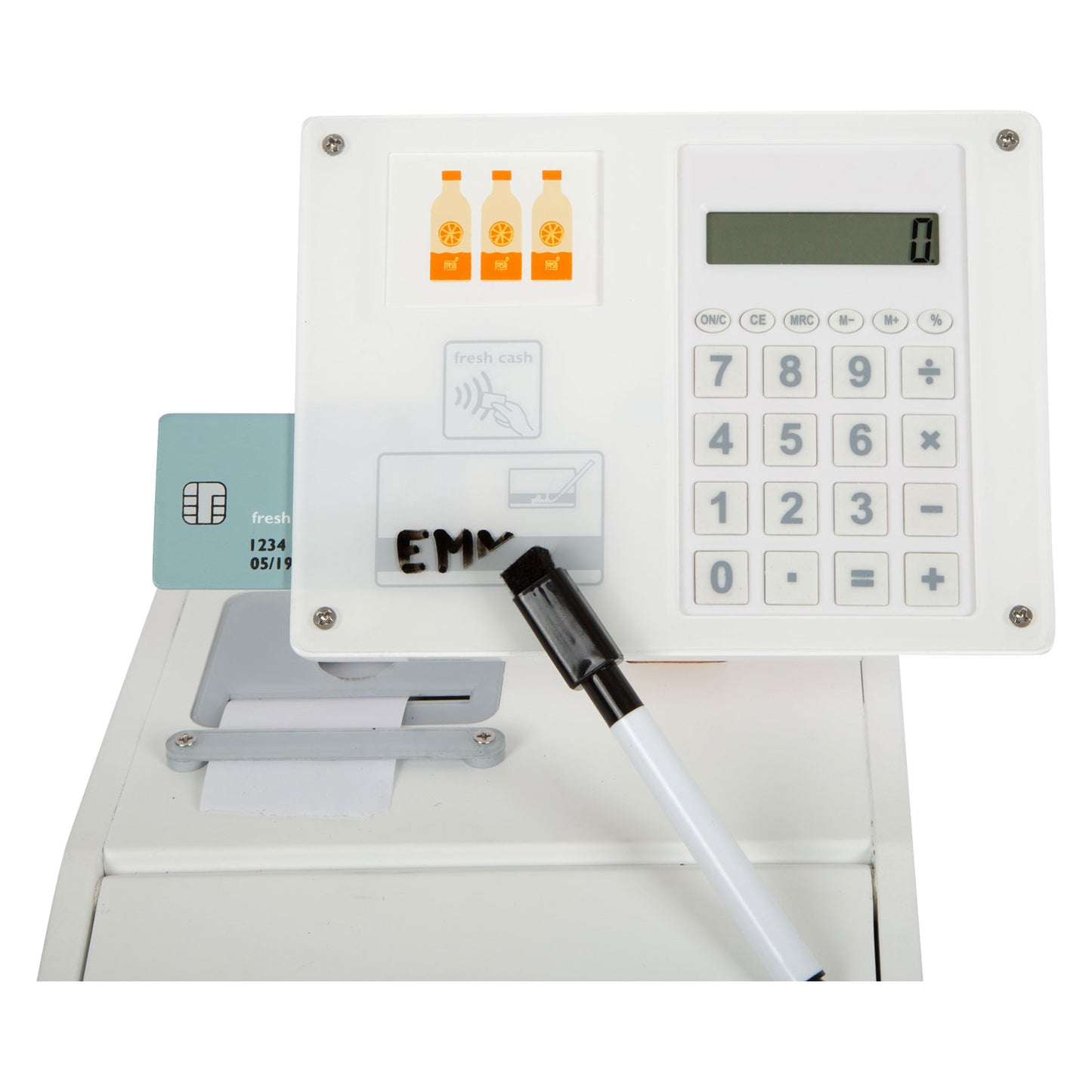Kleine Fußspielzeugkasse mit kleinem Fuß mit Scanner, 15dlg.