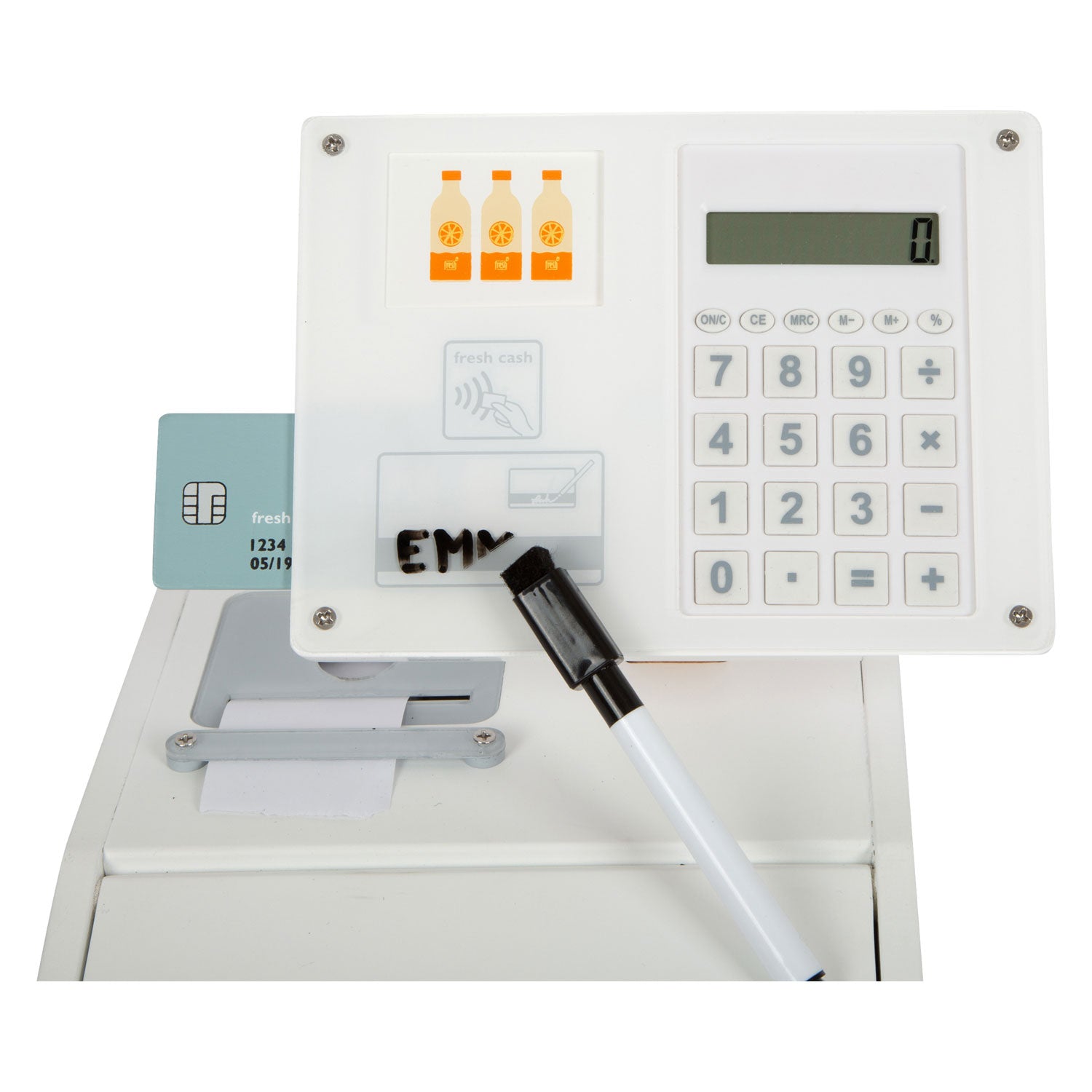 Kleine Fußspielzeugkasse mit kleinem Fuß mit Scanner, 15dlg.