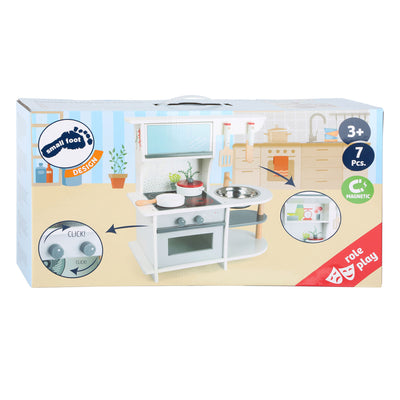 Kleine Fußholzspielküche anmutig, 6dlg.