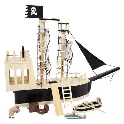 Kleiner Fuß - Holzpuppenhaus Piratenboot