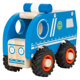 Kleines Fußholzpolizeiauto blau - afbeelding 3