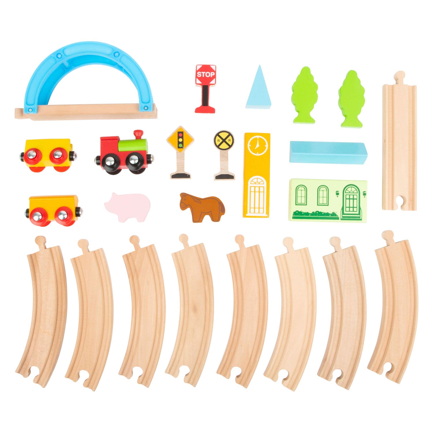 Kleiner Fuß -Holzzug Set City und Countryside, 24dlg.