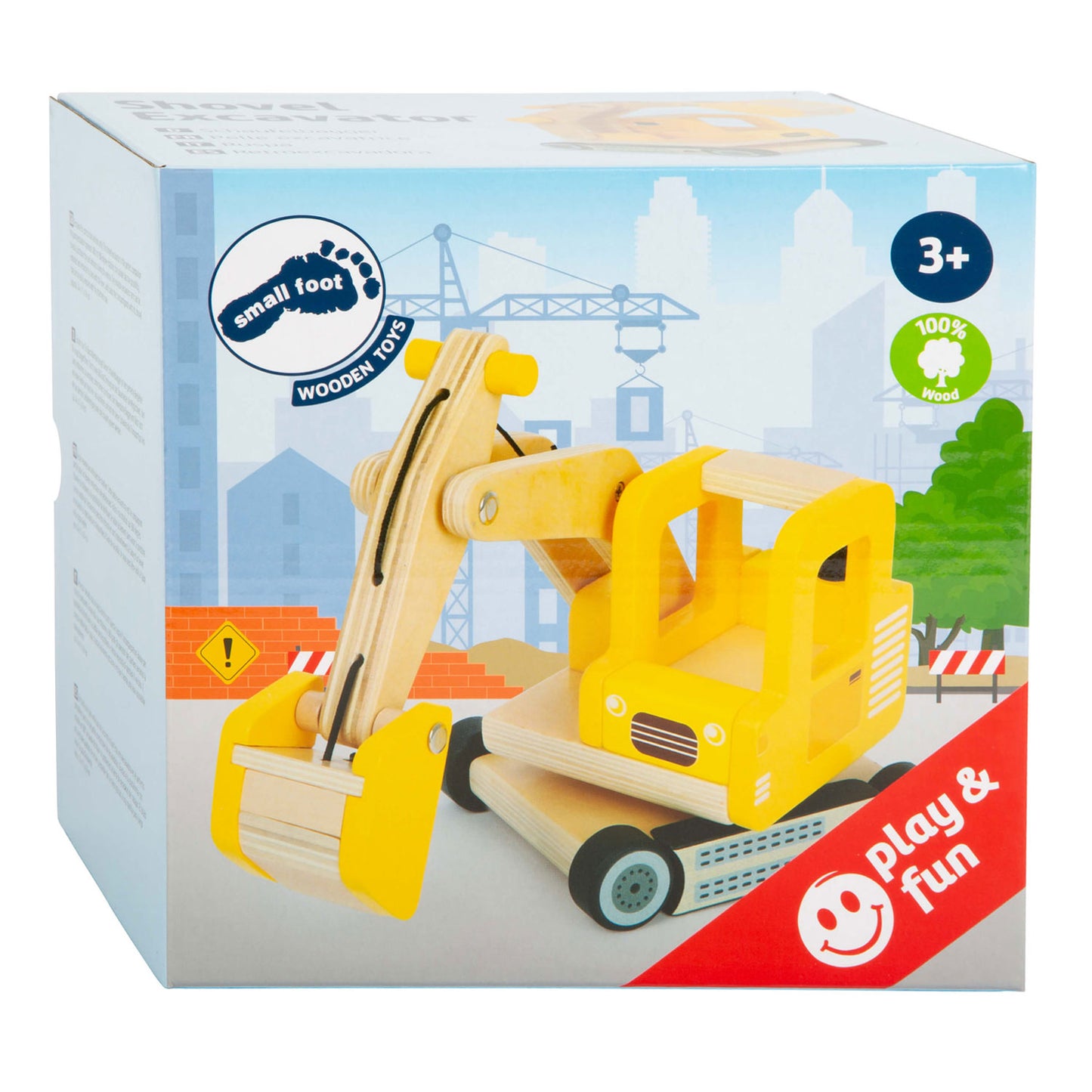 Kleiner Fuß - Holzbagger Gelb