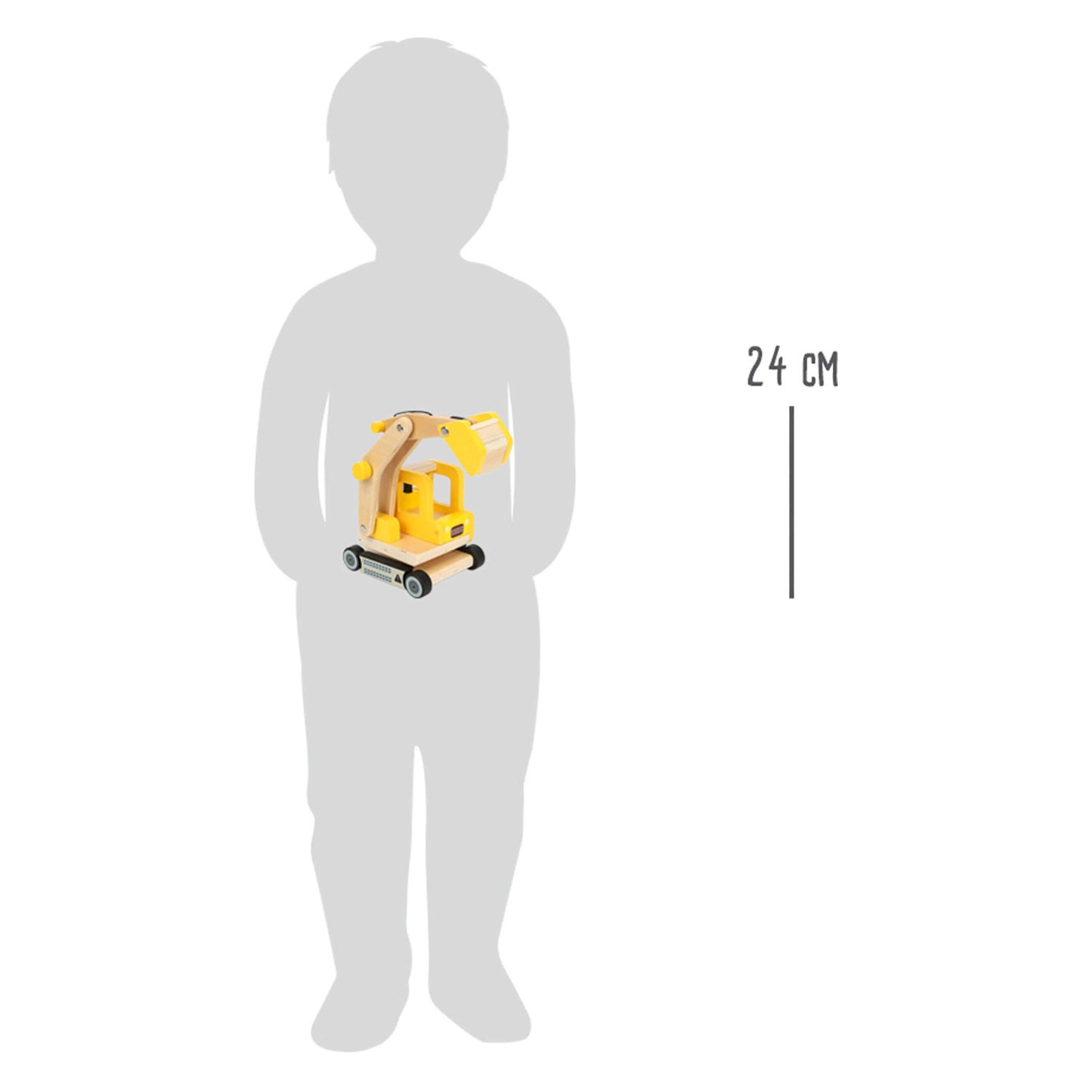 Kleiner Fuß - Holzbagger Gelb