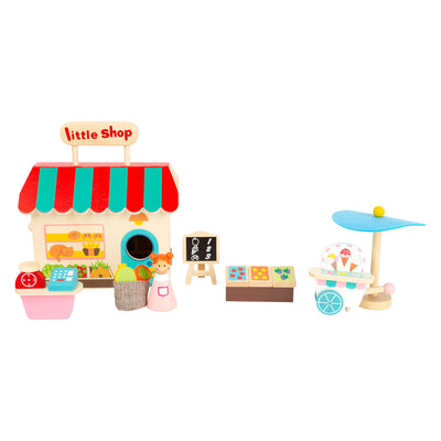 Kleiner Fuß Houten zusammen Speelwinkel Poppenhuis, 15dlg.