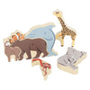 Kleiner Fußholzbrief- und Formpuzzle -Tiere, 26st.