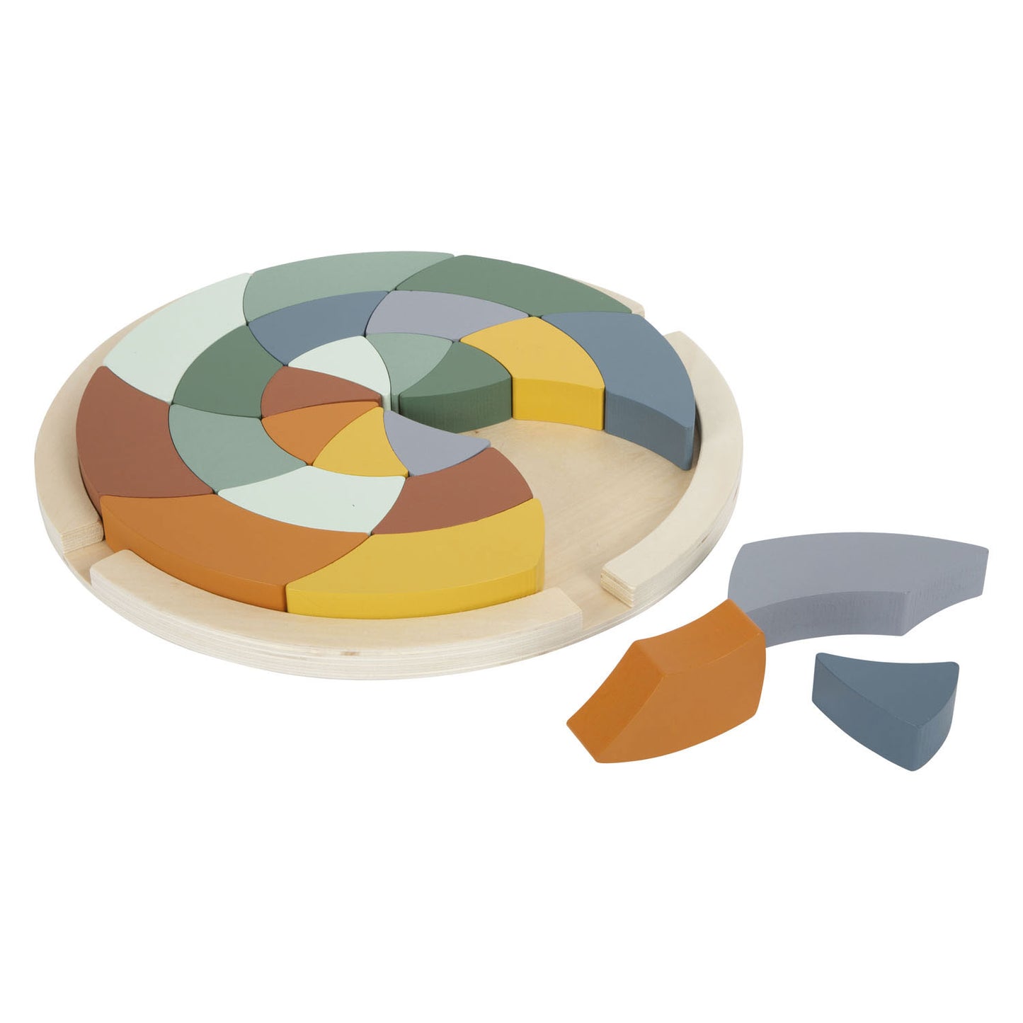 Kleines Fuß -Holzform -Puzzle rund, 24..