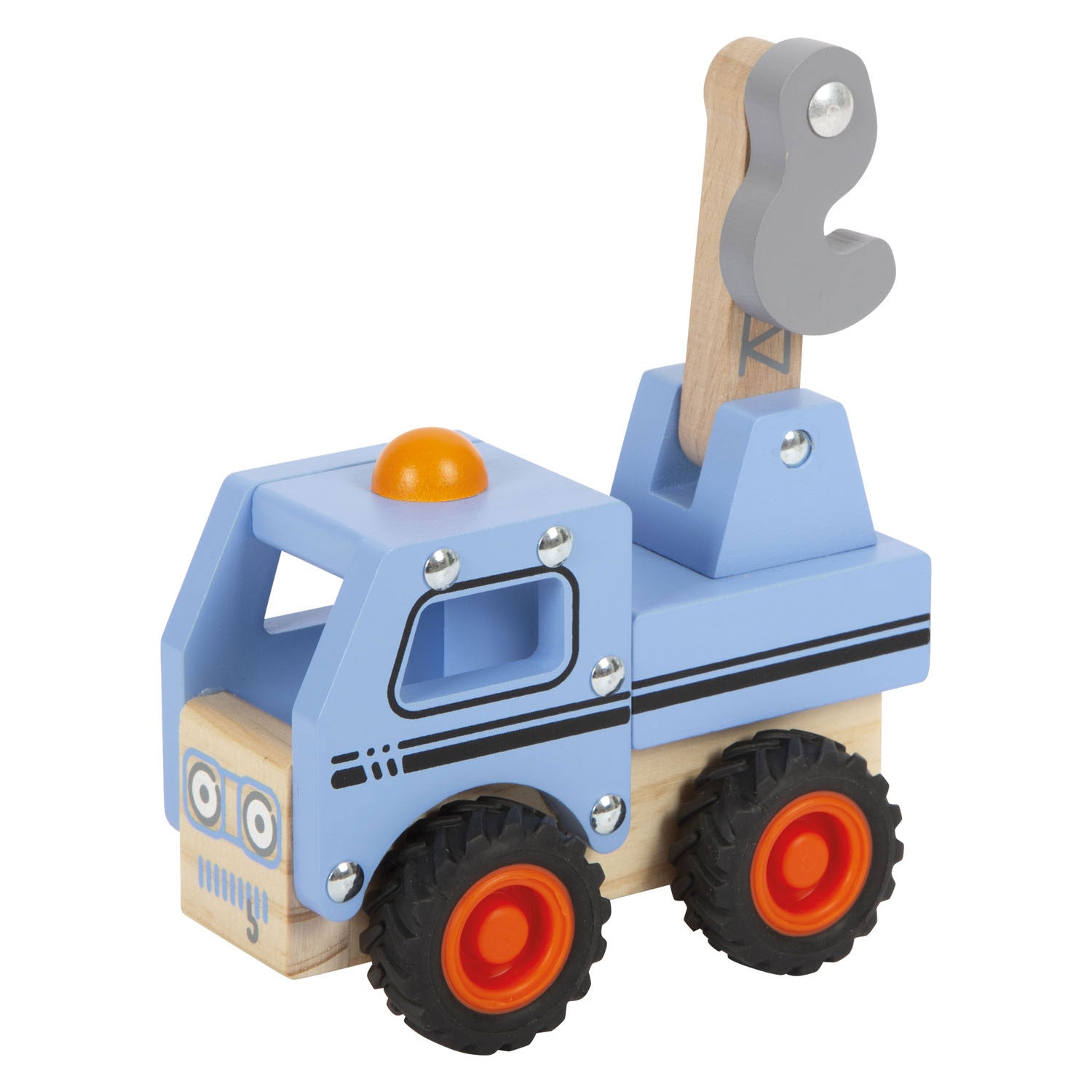 Kleiner Fuß Holzschleppwagen blau