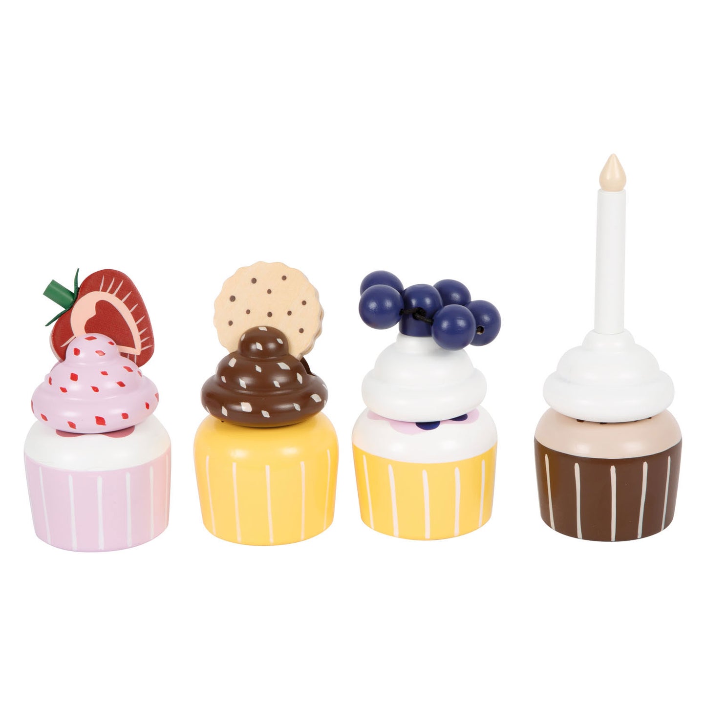 Kleine Fußholz -Playetts Etagere mit Cupcakes, 13dlg.
