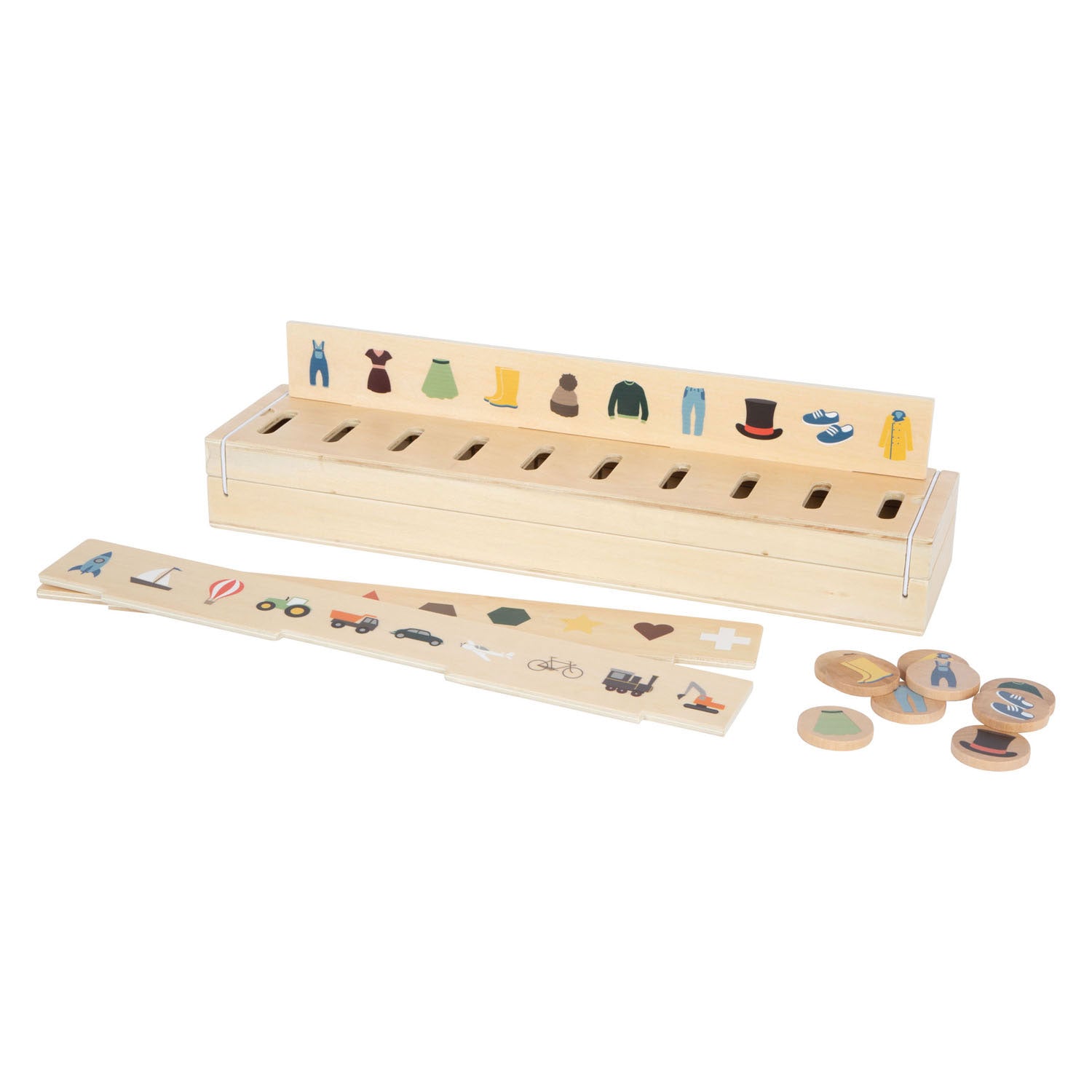 Kleiner Fuß -Holz -Sortierbox World Explorer
