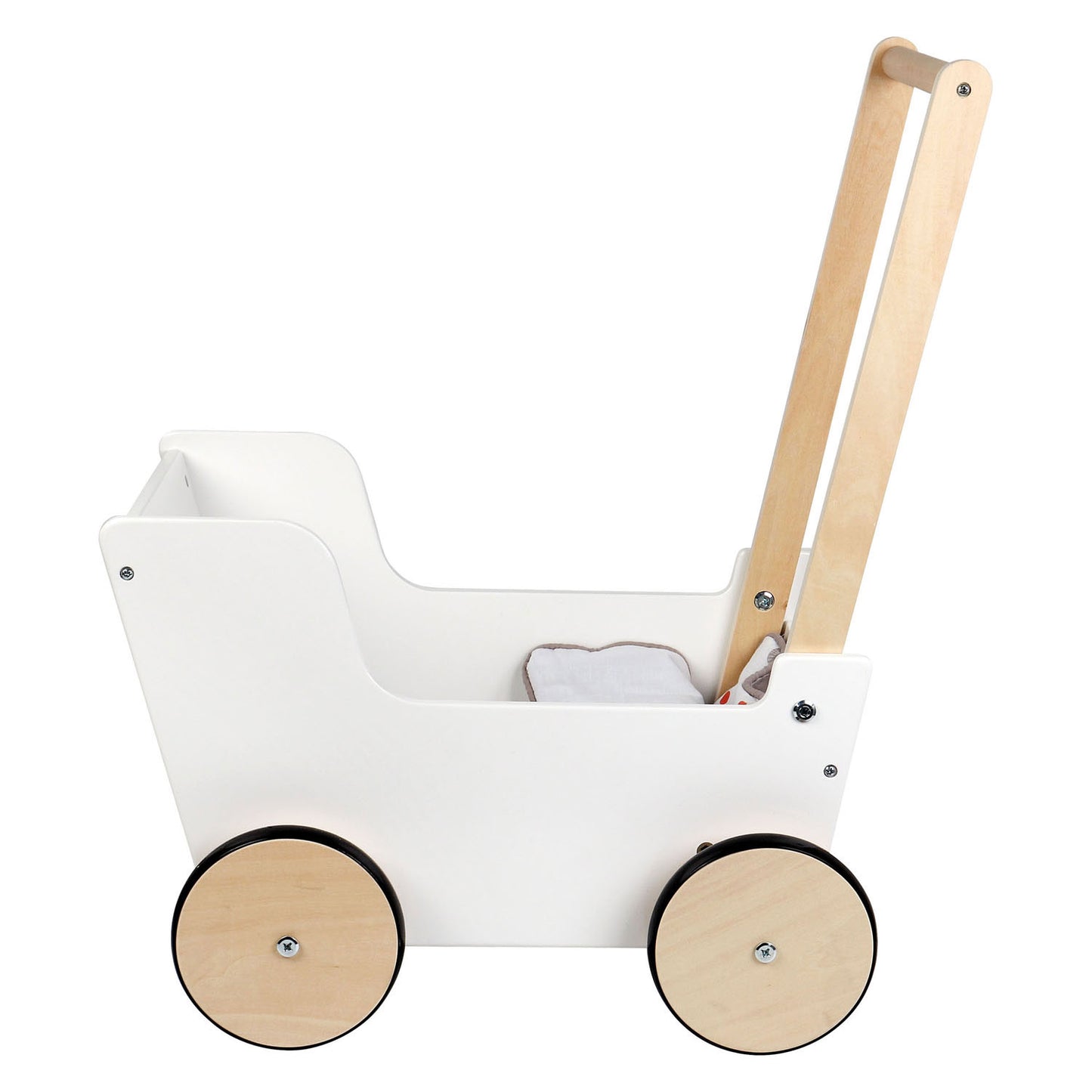 Kleiner Fuß Holz Push Dollwagen kleiner Knopf