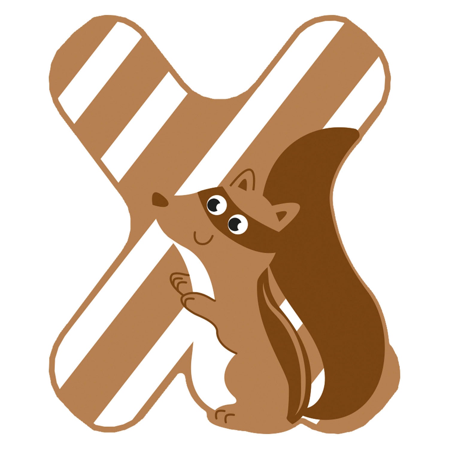 Kleine Fußhölzertiere Kinderbuchstaben x