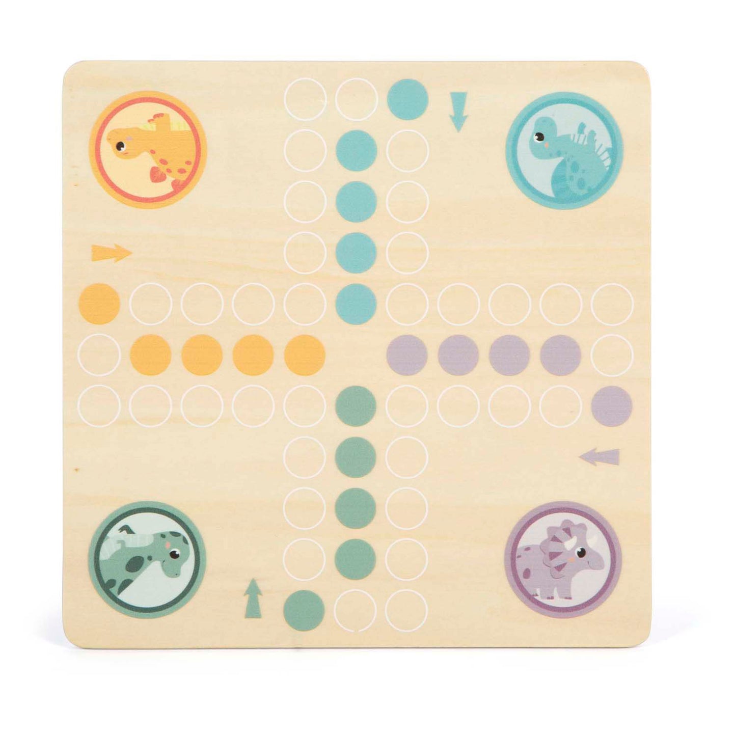 Kleiner Fuß Holz Ludo -Spiel Dino