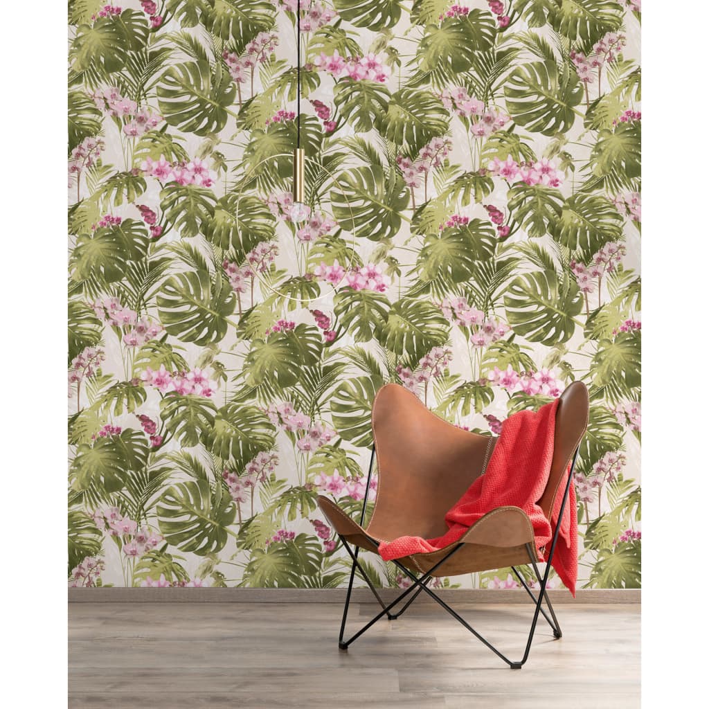 Niederländische Wandverkleidung Niederländische Wandverkauftapeten Paradiso Green und Pink