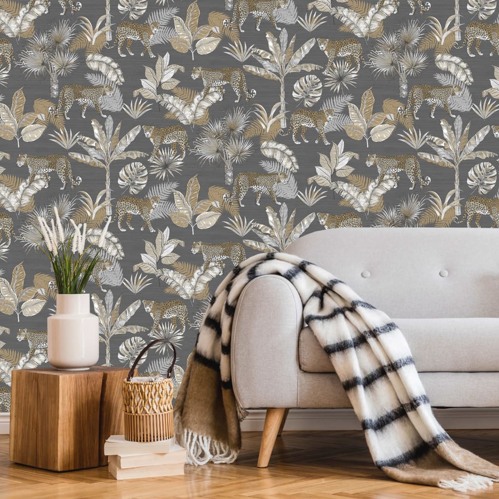Niederländische Wandverkleidung Niederländische Wandverkauftapete Leopard Gray und Beige