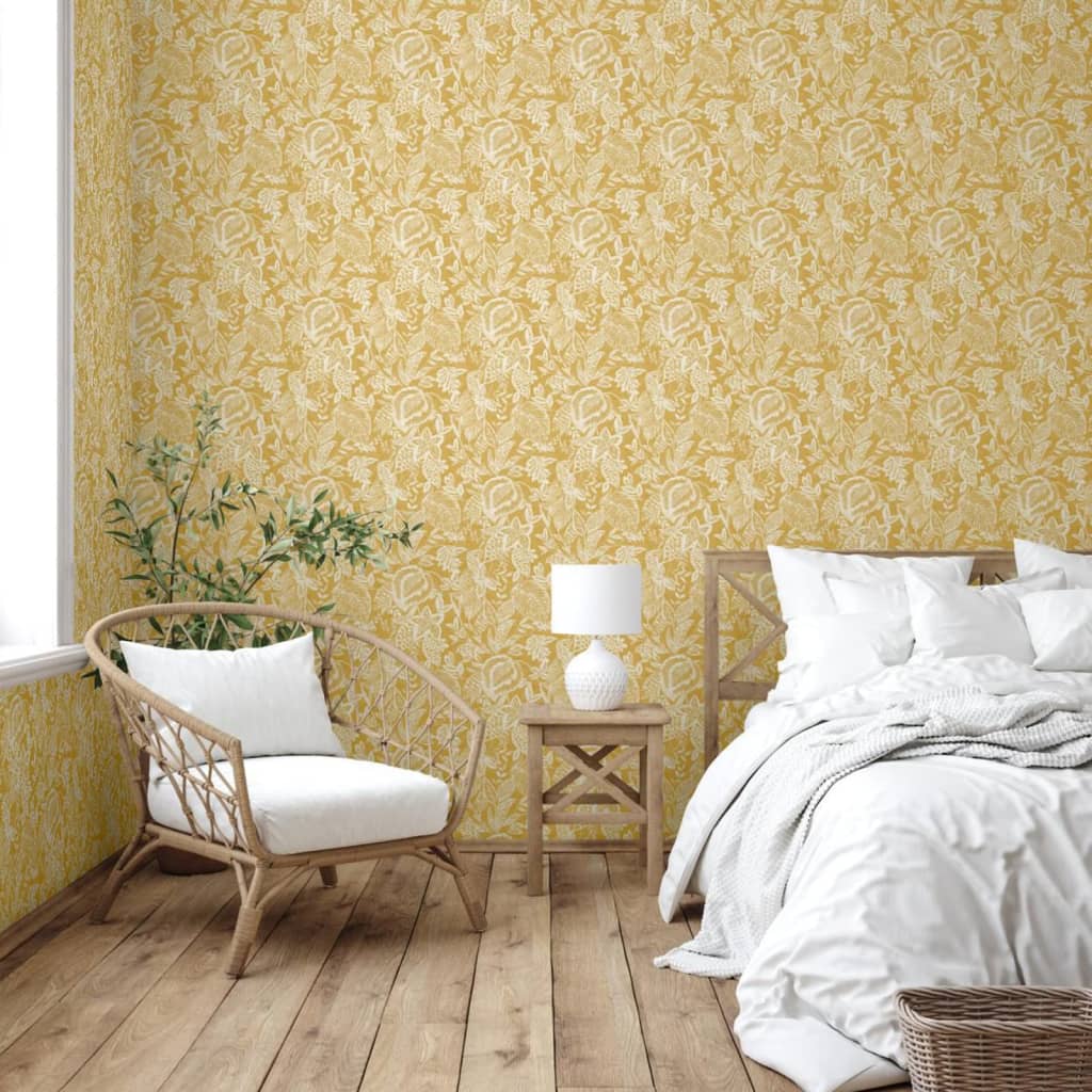 Niederländische Wandverkleidung Niederländische Wandverkauftapete Mae Oker und Beige