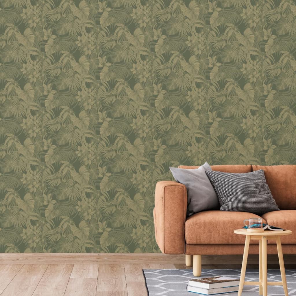 Niederländische Wandverkleidung Niederländische Wandverkauftapete Joelle Green und Goldfarbe