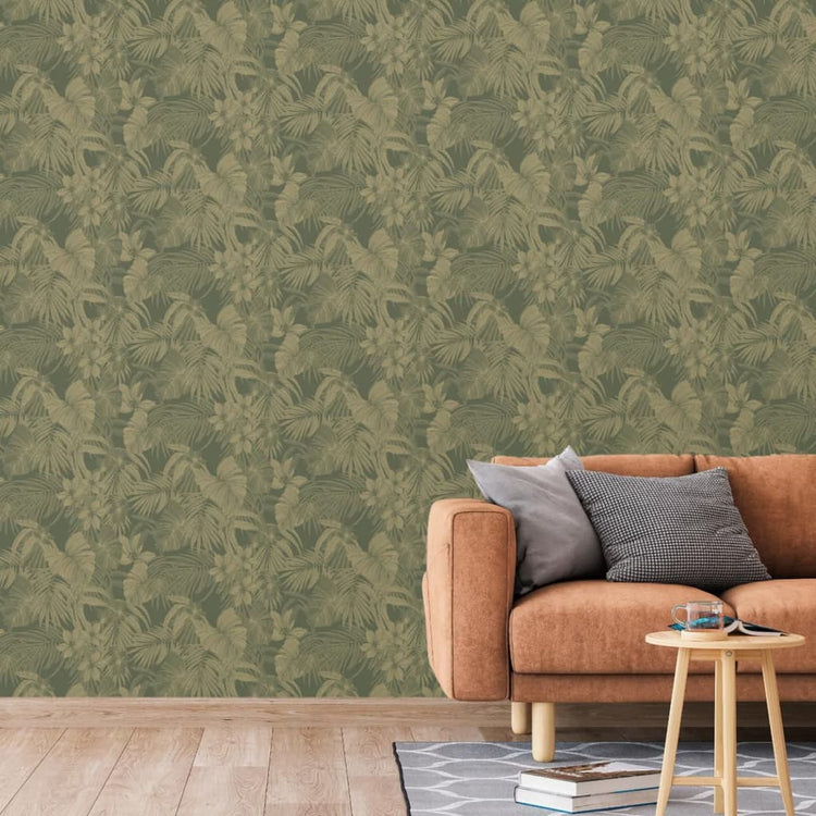 Niederländische Wandverkleidung Niederländische Wandverkauftapete Joelle Green und Goldfarbe