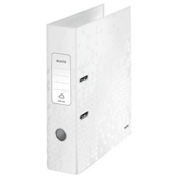 Ordner Leitz 10050001 Karton 80g m2 A4 Breite 8cm Perlweiß Griffloch Rückenschild