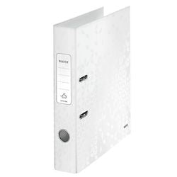 Ordner Leitz Wow 180° Karton 80g m2 A4 5cm Perlweiß Griffloch Rückenschild