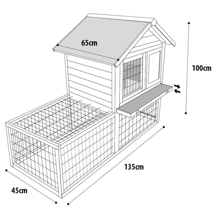 Flamingo Flamingo Rabbit Hutch Salsa 135x65x100 cm Braun