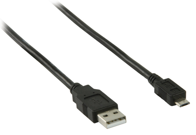 Valuelin Valueline VLCP60500B05 USB 2.0 USB Ein männliches USB -Mikro B Männliches Kabel 0,50 m Schwarz