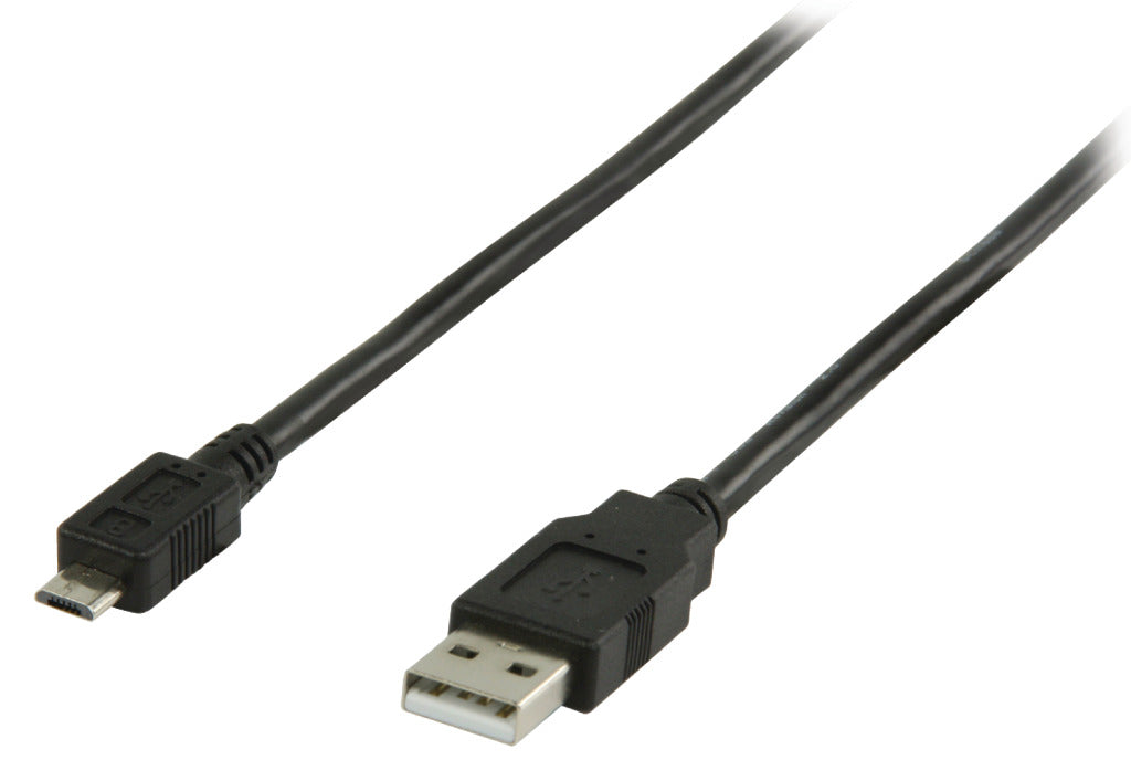 Valuelin Valueline VLCP60500B10 USB 2.0 USB Ein männliches USB -Mikro B Männliches Kabel 1,00 m Schwarz