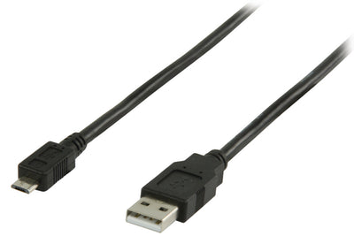 Valuelin Valueline VLCP60500B10 USB 2.0 USB Ein männliches USB -Mikro B Männliches Kabel 1,00 m Schwarz