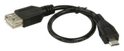 Valuelin Valueline VLCP60570B02 USB 2.0 USB MICRO B MALER USB A FEMALE ADAPTER Kabel 0,20 m Schwarz - afbeelding 1