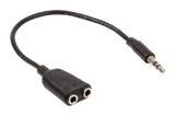 Valuelin Valueline VLAP22100B02 JACK STEREO -Audioverteilung Kabel 3,5 mm Männlich 2x 3,5 mm Frau 0,20 m Schwarz - afbeelding 2