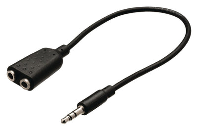Valuelin Valueline VLAB22100B02 JACK STEREO -Audioverteilung Kabel 3,5 mm Männlich 2x 3,5 mm Frau 0,20 m Schwarz