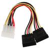 Valuelin Valuelin VLCP73520V015 Interner Stroom-Splitter-Kabel Molex Männlich 2x Sata 15-polige Frau 0,15 m mehrfarbig gefärbt
