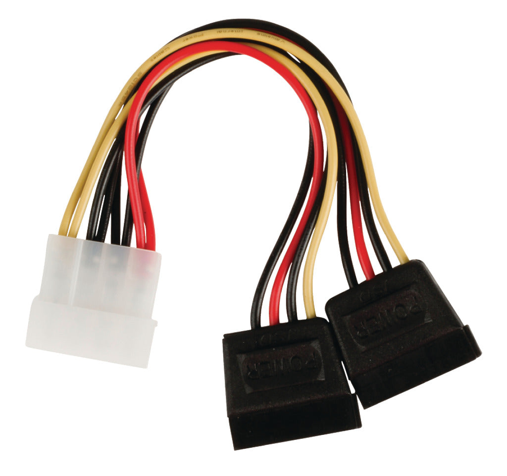 Valuelin Valuelin VLCP73520V015 Interner Stroom-Splitter-Kabel Molex Männlich 2x Sata 15-polige Frau 0,15 m mehrfarbig gefärbt