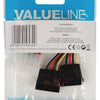 Valuelin Valuelin VLCP73520V015 Interner Stroom-Splitter-Kabel Molex Männlich 2x Sata 15-polige Frau 0,15 m mehrfarbig gefärbt