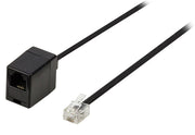 Valuelin Valueline VLTP90205B100 Telecom Extension Cable RJ11 Männlich RJ11 Frau 10,0 m Schwarz - afbeelding 1