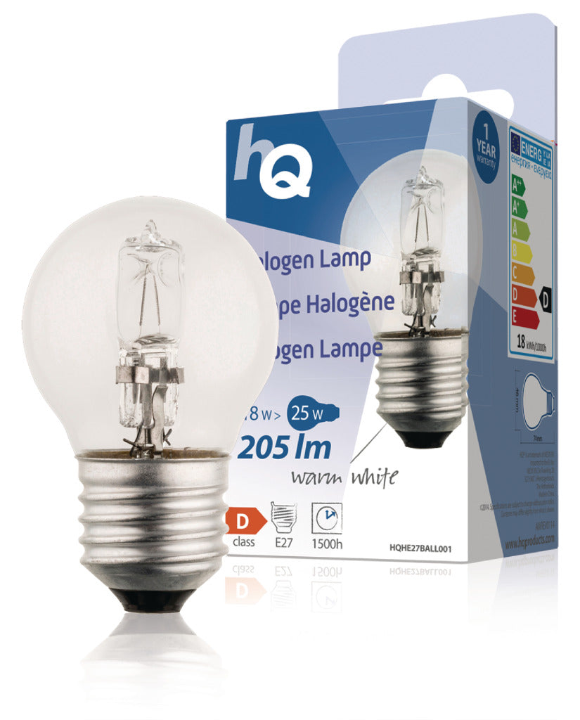 HQ HQHE27 Ball001 Halogenlampe Bogel E27 18 W 205 LM 2 800 K