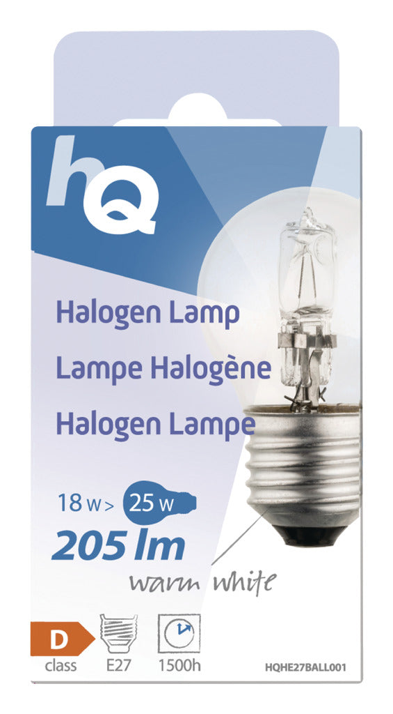 HQ HQHE27 Ball001 Halogenlampe Bogel E27 18 W 205 LM 2 800 K